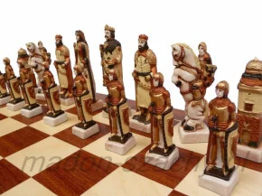 Ručně malované mramorové šachové figurky